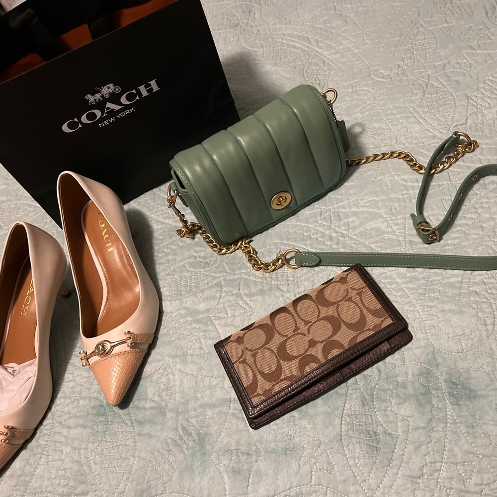 COACH Quilted Dinky Crossbody, Lauri Point Coach Kitten Heels